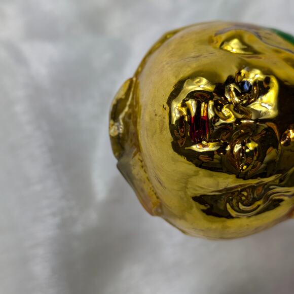 Pear Face Mercury Christmas Ornament Gold Child Antique West Germany Hand Blown - Picture 7 of 11